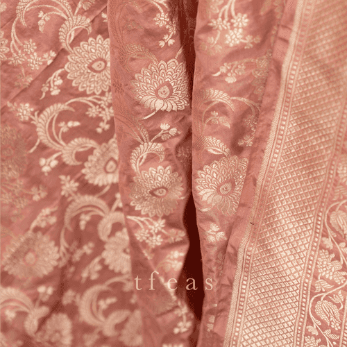 Peach Cutwork Benarasi