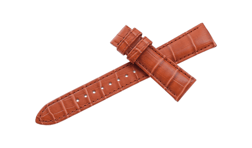 22mm Warm Orange Crocodile Leather Strap