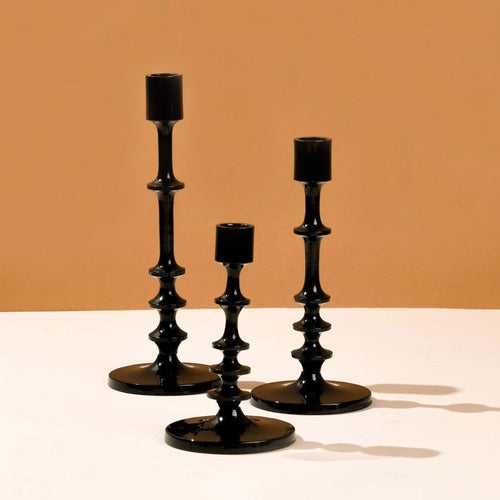 Black Radiance - Set of 3 Candle Stands