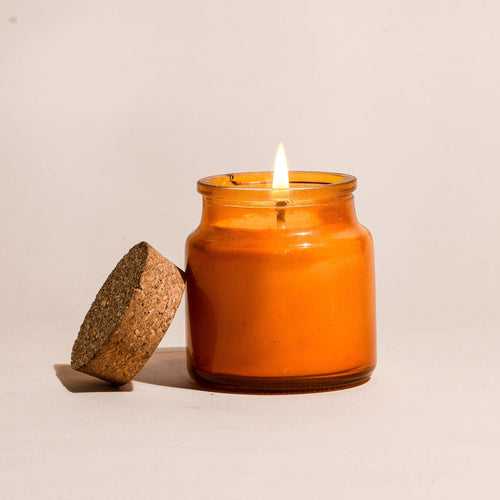 90gm Orange Votive Jar with Cork Lid