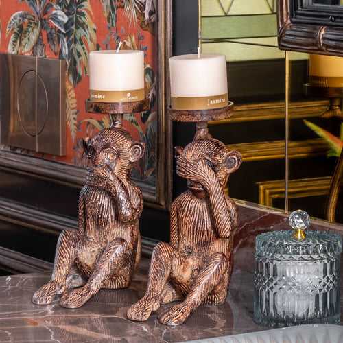 Wise Monkey Candle Holder