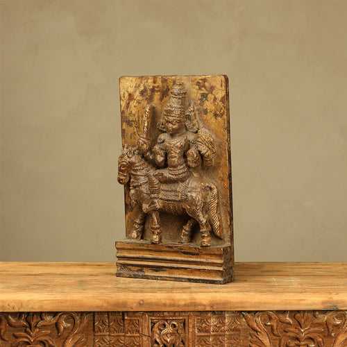 Indian Carved Figure Panel Wall Decor