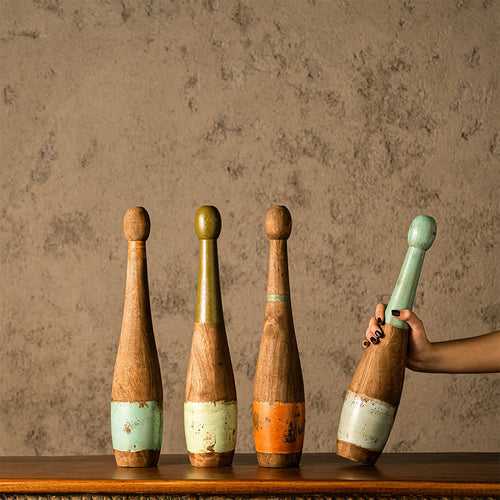 Vintage Wooden Bowling Pin Slim