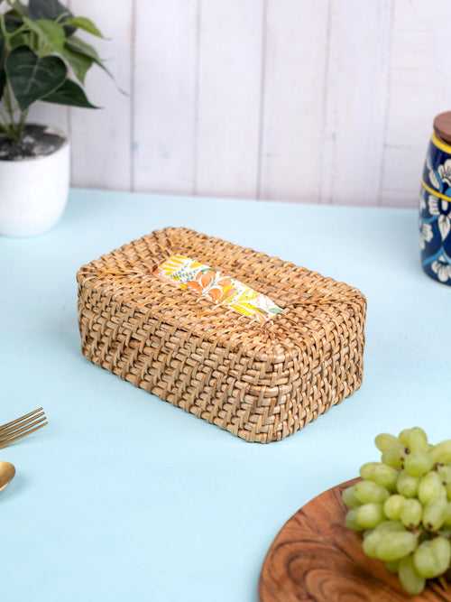 Hand Woven Rattan Wicker Tissue Box/ Bamboo Napkin Holder
