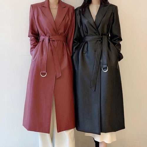 Alexa Leather Trench Coats