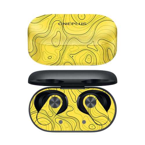 Topographic Yellow Map - OnePlus Nord Buds 2R Skins