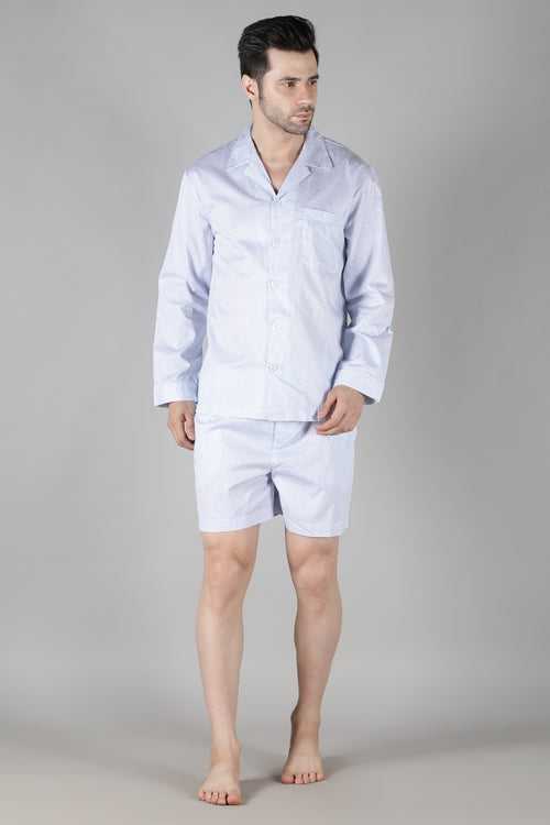 Men's Blue Shell Shorts Set