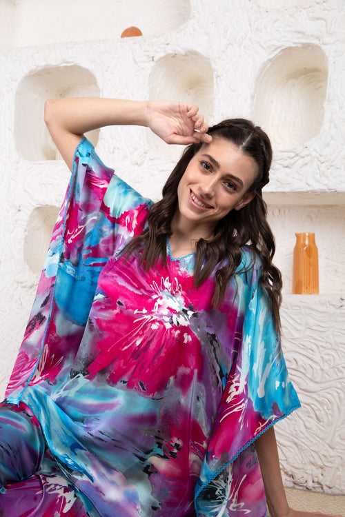 Vivid Whisk Kaftan Style Pyjama Set