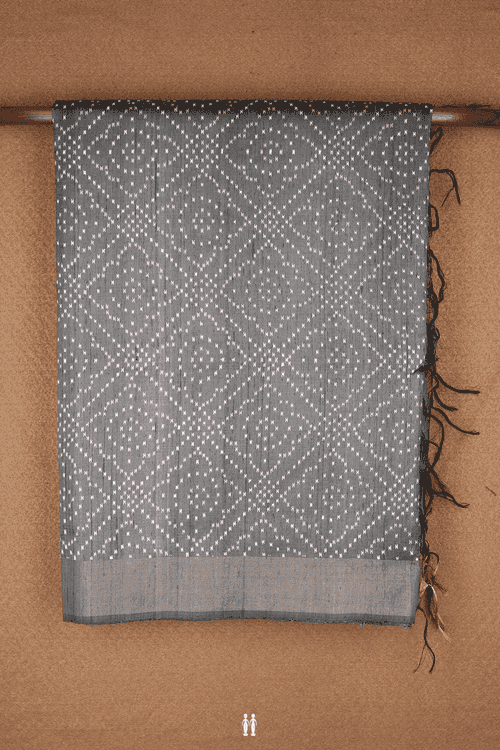 Allover Design Oxford Brown Tussar Silk Saree