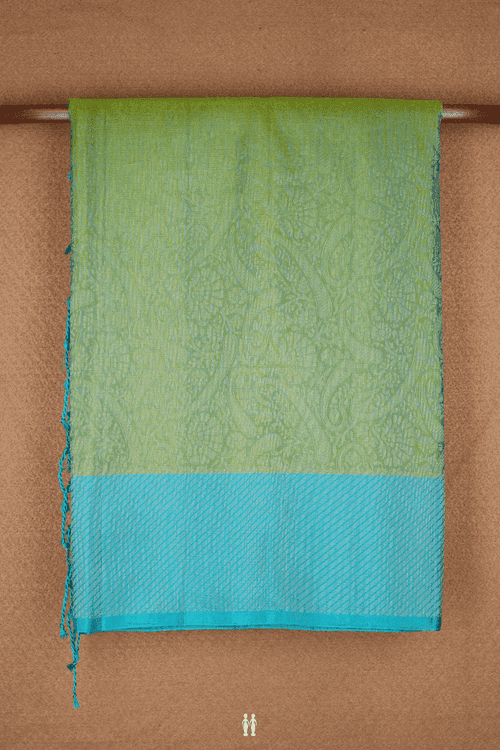 Brocade Zari Design Fern Green Soft Silk Saree