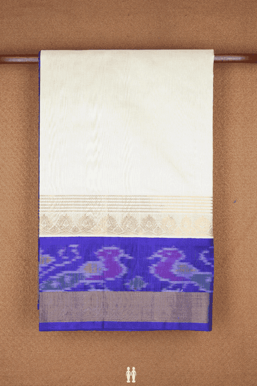 Contrast Zari Border Off White Traditional Silk Cotton Saree