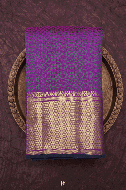 Jacquard Pattern Purple Kanchipuram Silk Saree