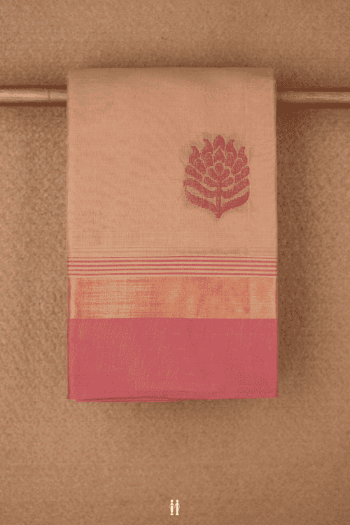 Threadwork Motifs Tan Brown Kanchi Cotton Saree