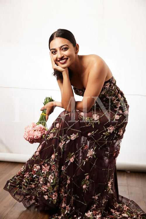 Radhika Apte In Our Wine Tube Gown