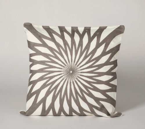 Contemporary  Cushion Covers Embroidered in Modern Grey Accent