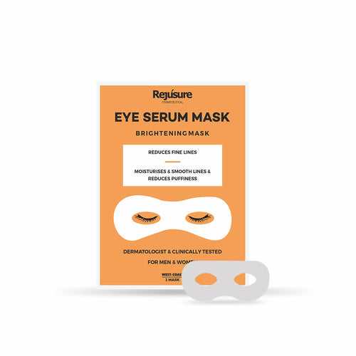 Rejusure Eye Serum Mask and Under Eye Pads Combo | Reduces Fine Lines, Dark Circles & Puffy Eyes | For Men & Women (Eye Brightening Serum Mask – 1 Mask + Under Eye Pads Collagen – 5 Pads)