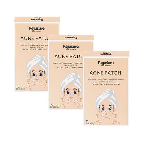 Rejusure Acne Patch | Waterproof Patches | Absorbs Pimple Overnight, Reduces Excess Oil | Acne Korean Spot Patch for Covering Zits and Blemishes | For All Skin Types | Men & Women (Pack of 3)