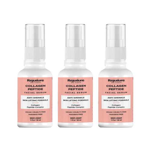 Rejusure Collagen Peptide Face Serum for Enhance Skin Elasticity, Anti Wrinkles, Antiaging, Improves Skin Texture, Deep Moisturization of Skin - 30ml (Pack of 3)