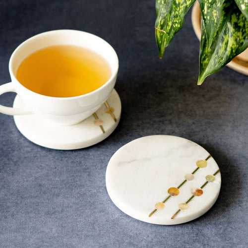 Atrangi Designer Marble Coaster (Set Of 2)