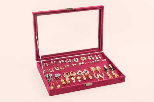 Earring Box - Maroon