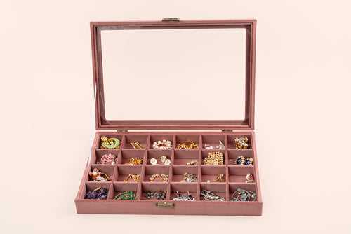 Jewellery Box (24 Partitions) - Rose