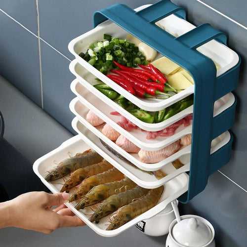 Wall Mounted 6 Layer Hanging Shelves Dish Organizer