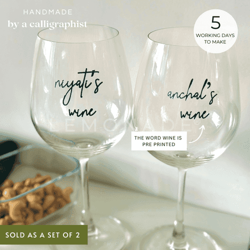 Personalized - Artisan Wine Glass - Set of 2
