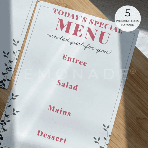 Personalized - Menu Card - Today's Special