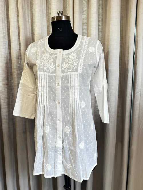 Veersons Pure Mul Cotton Hand-Embroidered Chikankari Shirt