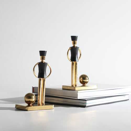 Chimes of Service: Bellboy Bookend & Table Showpiece - Black & Gold (Set of 2)