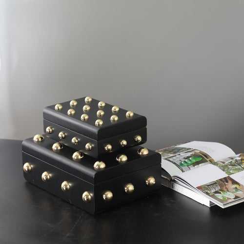 Midas Touch Keepsakes: MDF & Zinc Alloy Jewellery & Decorative Storage Boxes - (Black)
