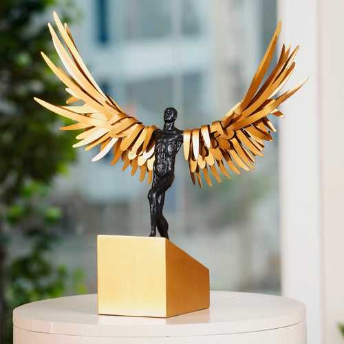 Wings Of The Warrior - Cast Iron Human Sculpture - Style 2