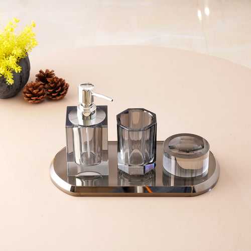 The Sparkling Shadows: Luxury Crystal Bathroom Set