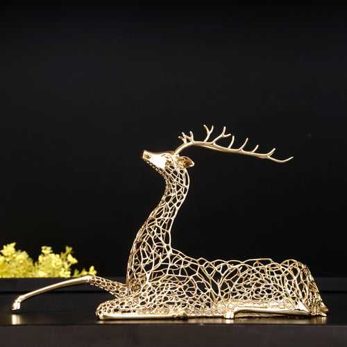 Golden Enigma - Copper Tissue Holder & Deer Sculpture