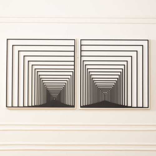 The Matter of Perspectives Style 2 - Wooden & Sandstone Premium Wall Art (Set of 2)