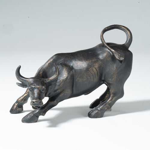 The Mascot of Strength - Metal Charging Bull Table Showpiece
