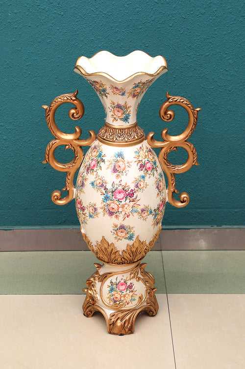 Ivory Floor Vase Decor Accent
