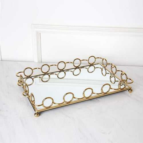 Gold Centrepiece Rectangular Tray