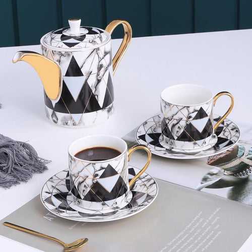 Black & White Marvel Teaset (16 pieces set with Stand)