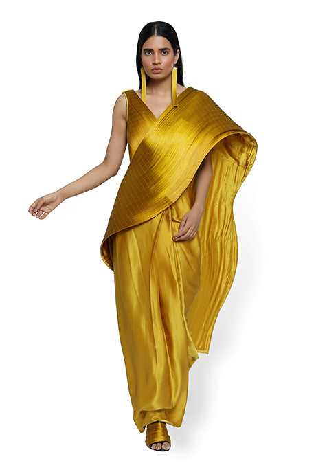 Sculpted Metal Wire Saree And Blouse