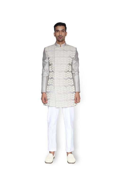 Sherwani with Metallic Cord Texture