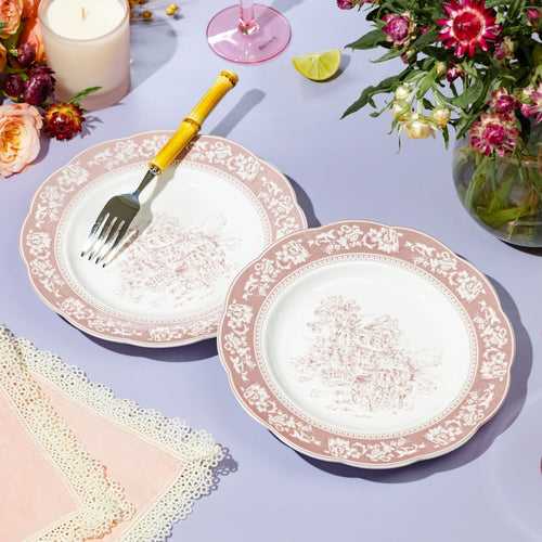 Eloise White & Pink Side Plate- Set of 2
