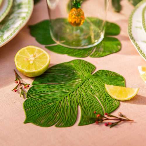 Areca Green Leaf Coaster - Set of 4 / Set of 12