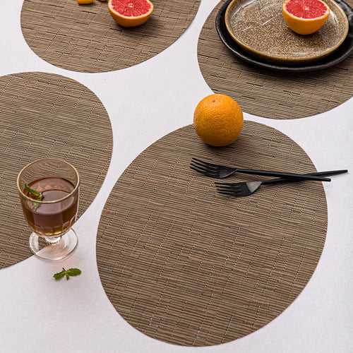 Rory Brown Oval PVC Placemats - Set of 4