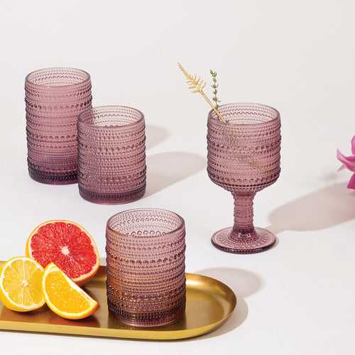 Miami Purple Handmade Drinking Glass - Set of 2