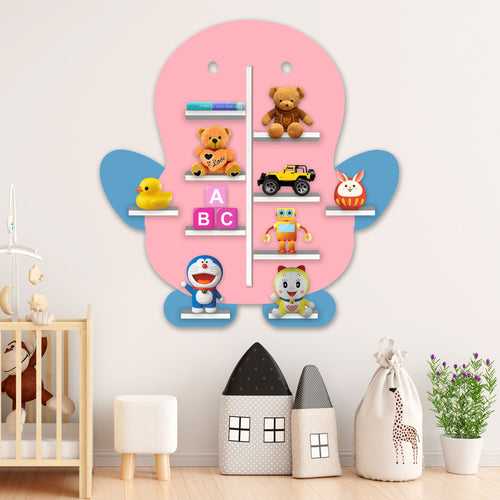 Baby Penguin Shape Wooden LED Light Wall Shelf for Kids