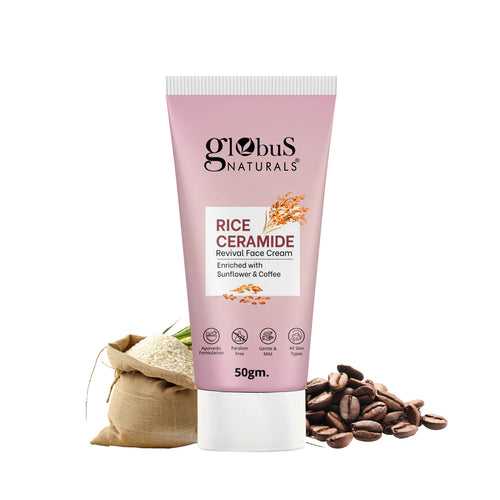 Rice Ceramide Revival Face Cream, Enriched with Sunflower & Coffee, Ayurvedic Formula, Paraben Free, Gentle & Mild, Suitable For All Skin Types, 50 gm