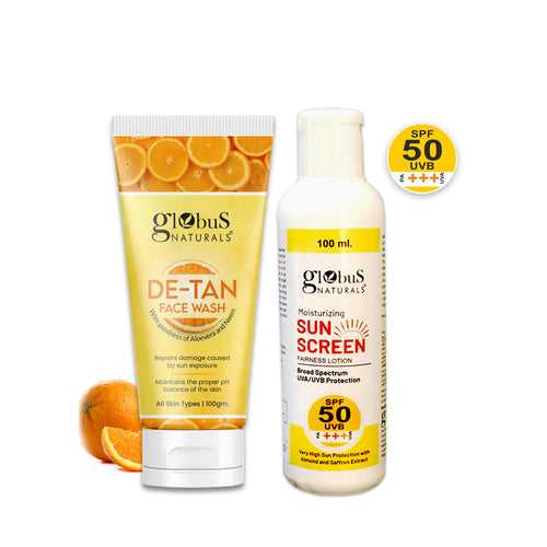 Summer Sizzle Set - Sunscreen Lotion SPF 50++ 100 ml & De-Tan Face Wash 100g