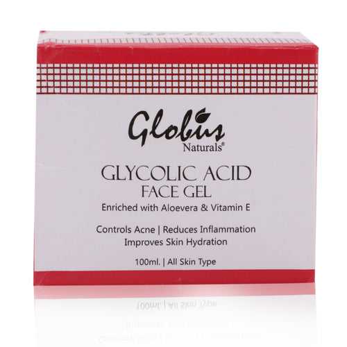 Globus Naturals Pimple Clear Glycolic acid face gel For Anti Acne | with goodness of Niacinamide, Aloevera & Vitamin E