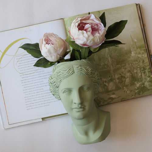 Venus Head Vase Vintage Green